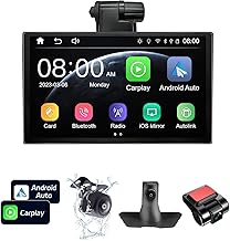 Upgrade Double Din Portable Car Stereo, Wireless Carplay & Android Auto, 7" IPS Touchscreen Car Audio Receivers, 1080p Backup Camera, GPS Navigation, Bluetooth, Mirror Link, AUX/FM