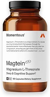 Momentous Magtein Magnesium L-Threonate 145mg - Magnesium Threonate Supplement for Cognitive Function & Rest Support - Magnesium L Threonate Capsules, 30 Servings (Package May Vary)
