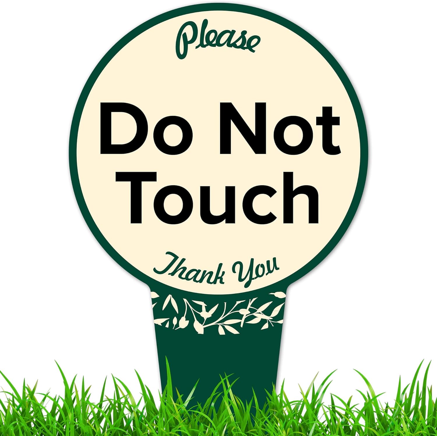 Please Do Not Touch Thank You Sign, 7"x13" Inches, Heavy Duty Integrated Ground Stakes, Indoor/Outdoor Use, Rust Free Aluminum Composite, Made in USA by My Sign center