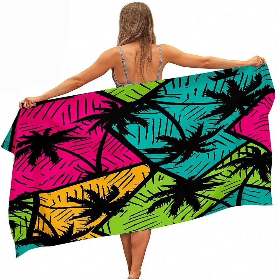 BAAROO Microfibre Beach Bath Towel Rectangle Large, Easy Care Lightweight Swim Yoga Ultra Soft Towels Quick Dry & Sand Free Compact Cocon 130CM X 80CM