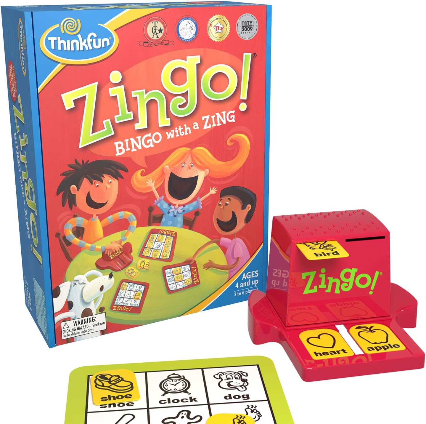 ThinkFun Zingo Bingo Award Winning Preschool Game for Pre-Readers and Early Readers Age 4 and Up - One of the Most Popular Board Games for Boys and Girls and their Parents (97700)