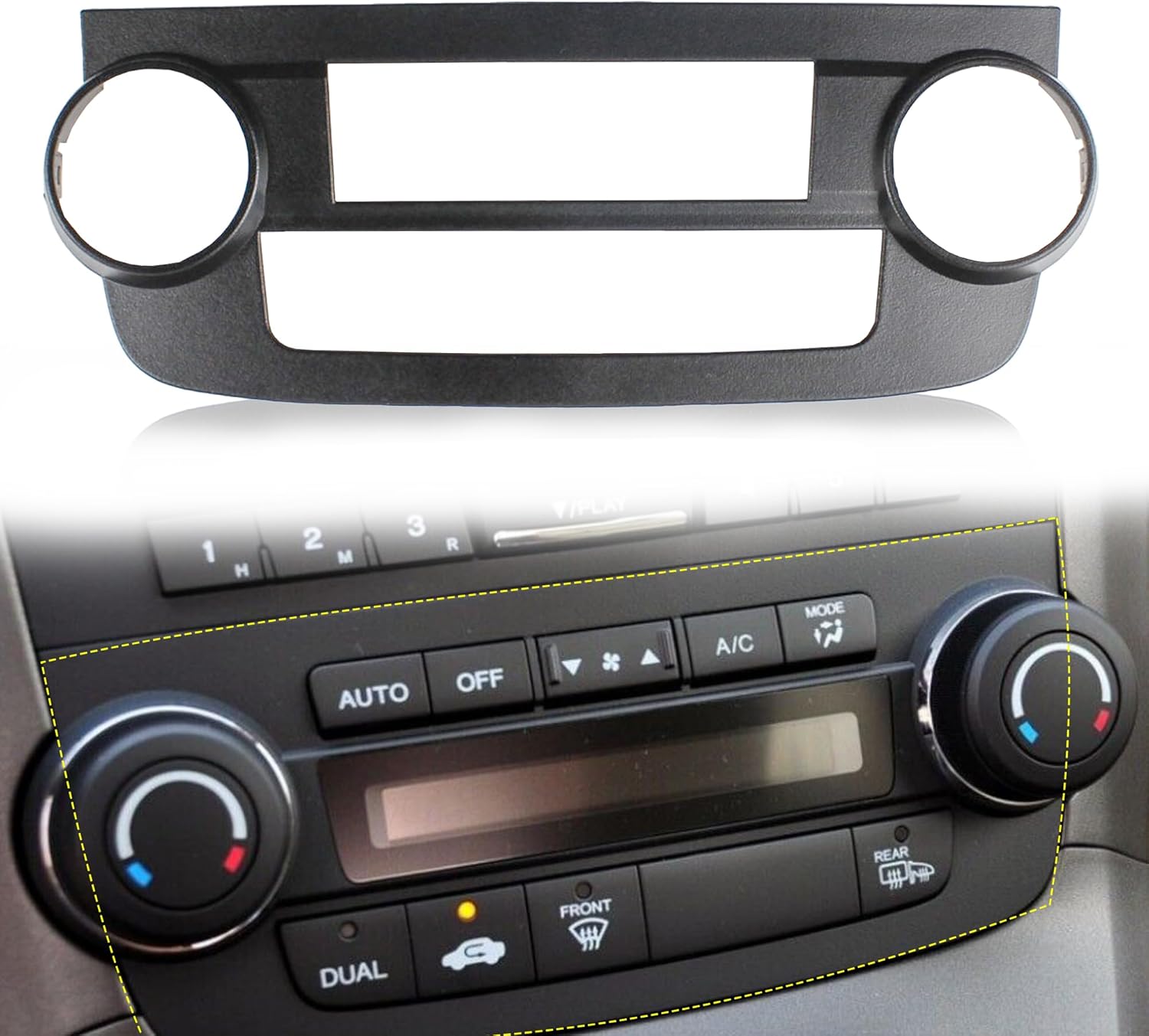 Dash A/C Air Conditioning Replacement Panel Installation Mount Trim Kit Compatible With 2007 2008 2009 Honda CR-V AC Bezel AC Dash Kit Replaces 79501-SWA-A01ZA (Manual A/C) Black