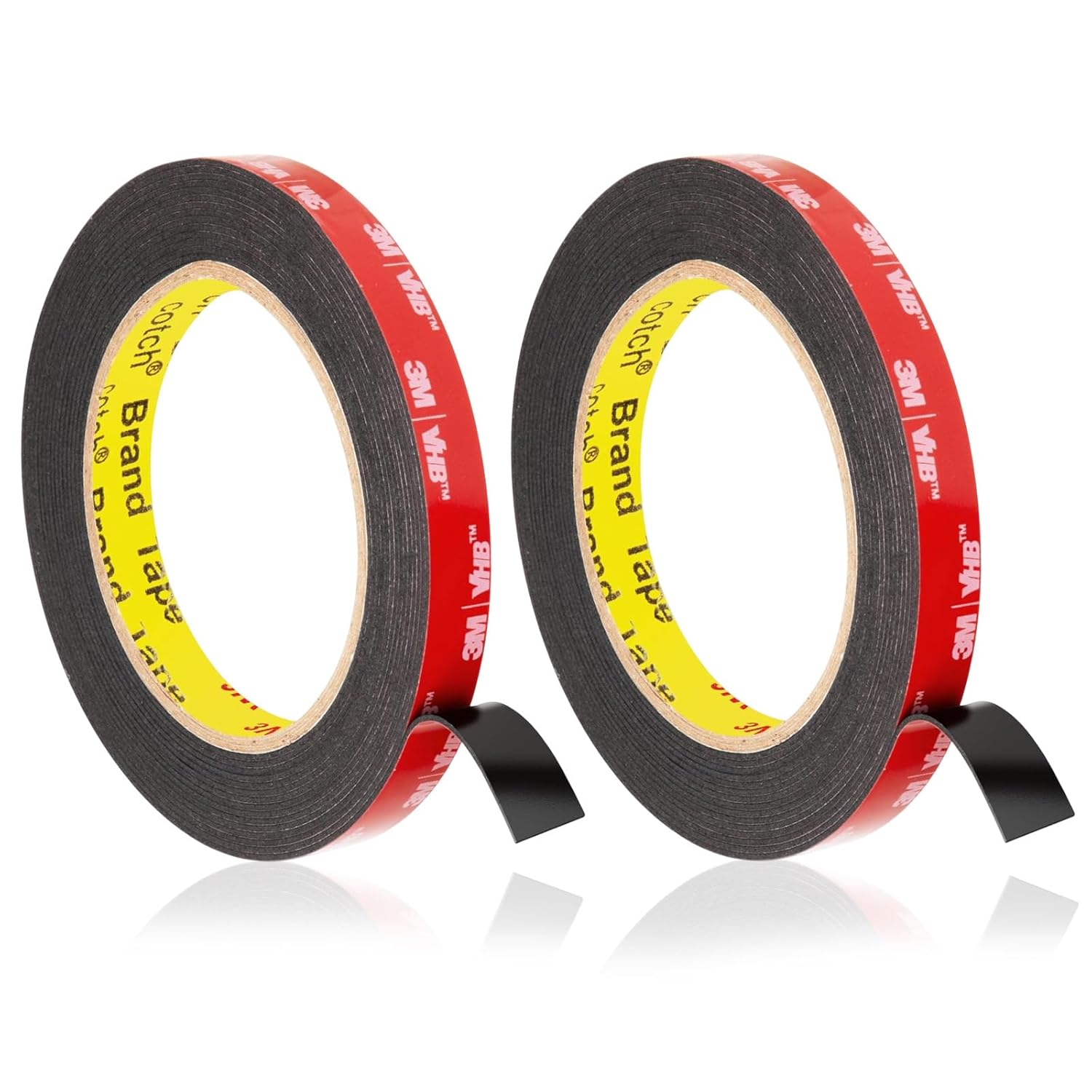 MADGININE 3M Double Sided Tape, 2pcs Heavy Duty, 10mm X 3m, Grey, for Led Strip Light, Car, Home & Office Decor