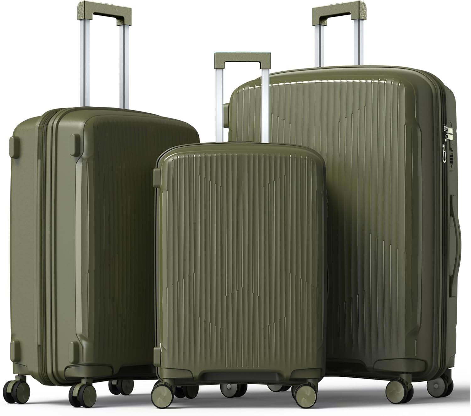 Nazhura Luggage Set, 3-Piece Hardside Suitcase Set, 20-inch Carry On, 24-inch, 28-inch Luggage