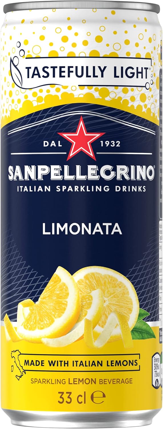 San Pellegrino | Lemon Sparkling Soft Drinks | 6 X 4 330Ml | 24 Cans