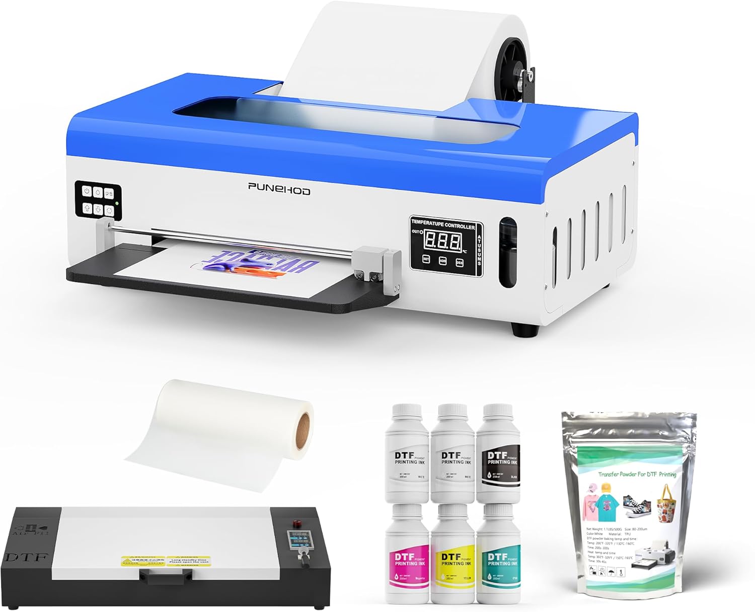 PUNEHOD DTF A4 T-Shirt Printer, Direct to Film Printing Machine with White Ink Stirring