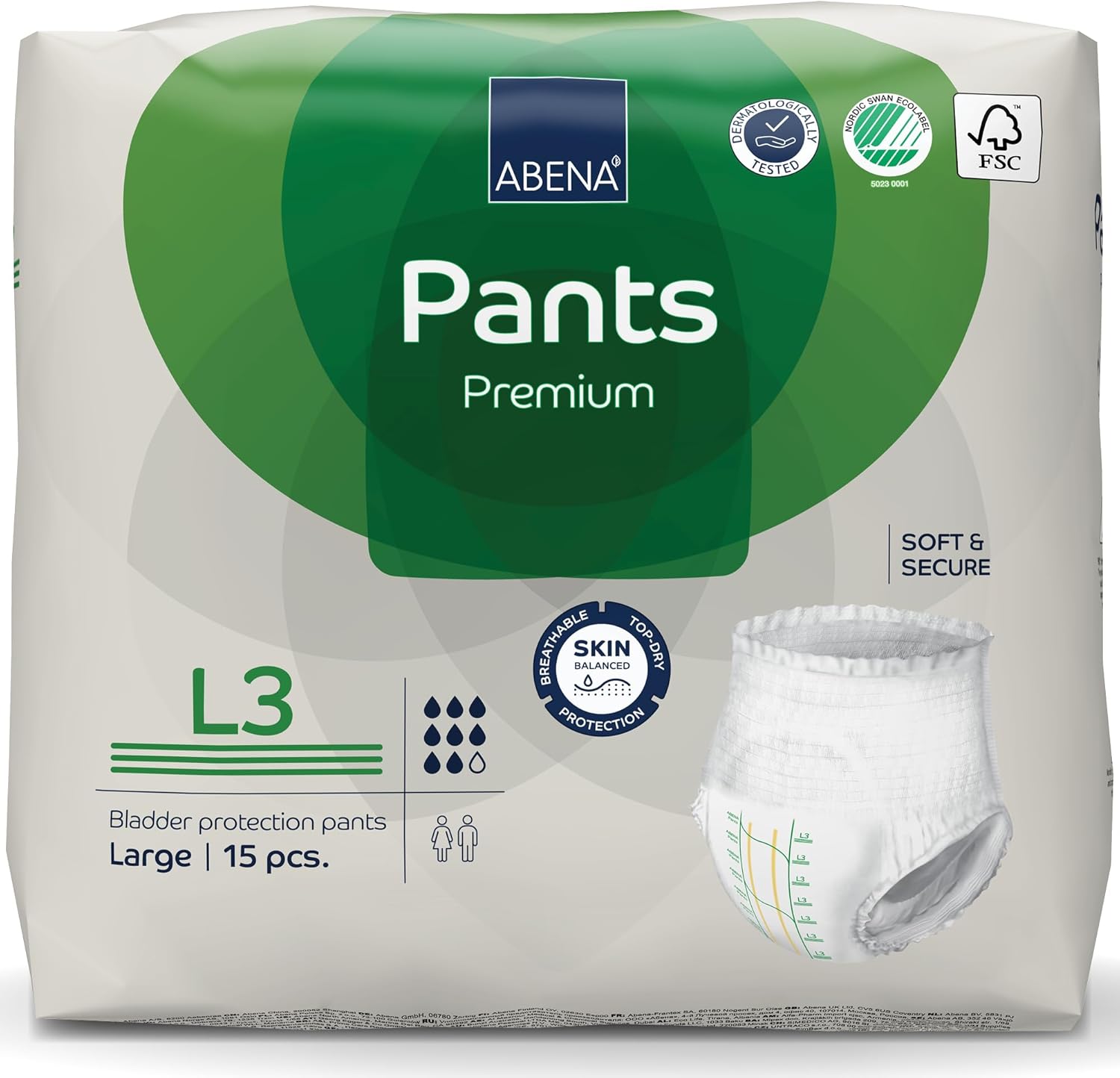 Abena Pants, Premium Protective Underwear, Level 3, (Medium To Extra Large), Large, 15 Count (Pack of 1)