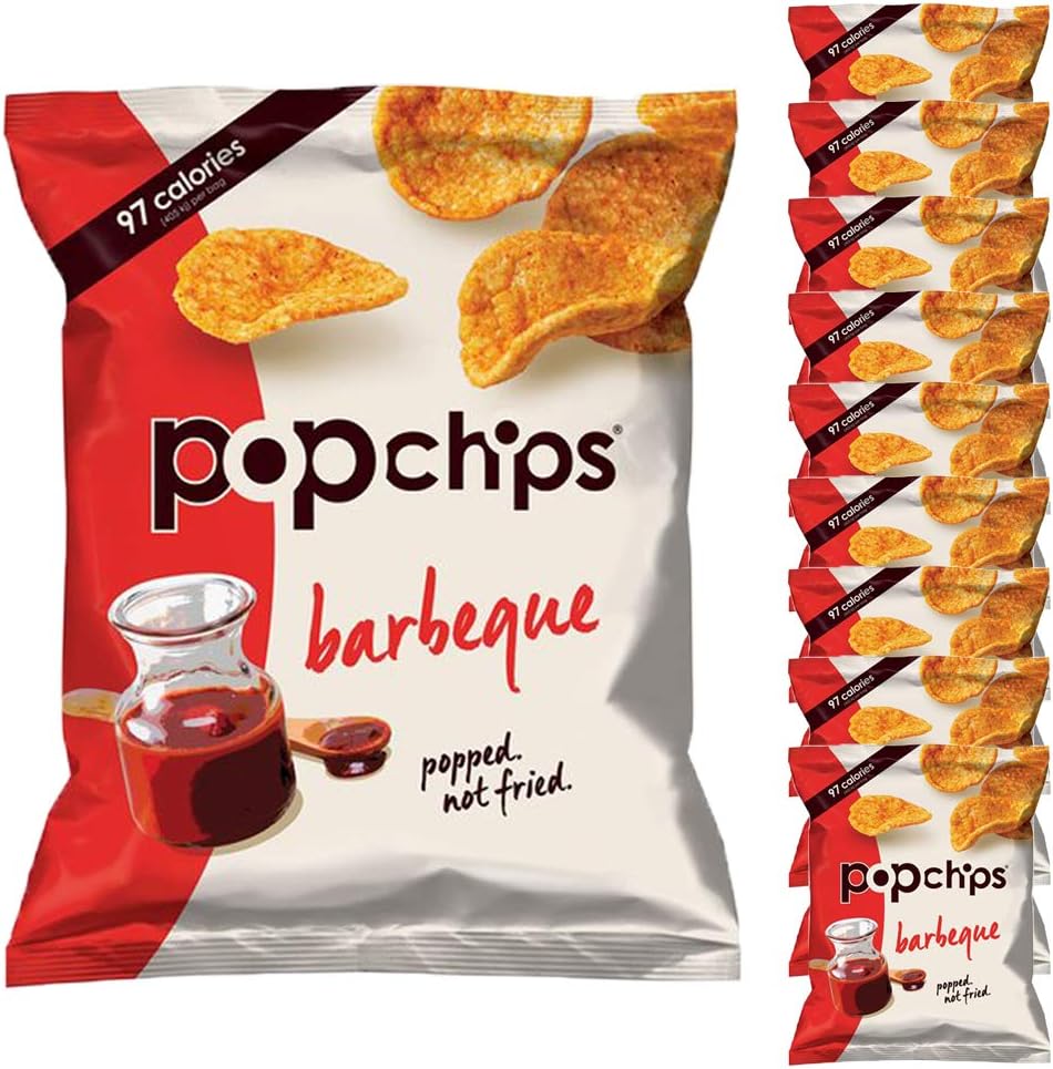 10 x bag Popped Barbecue BBQ Potato Crisps Chips Low Fat Gluten FREE