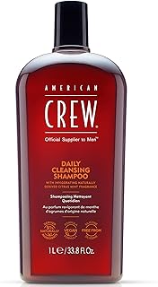 American Crew Shampoo for Men, Daily Cleanser, Naturally Derived, Vegan Formula, Citrus Mint Fragrance, 33.8 Fl Oz