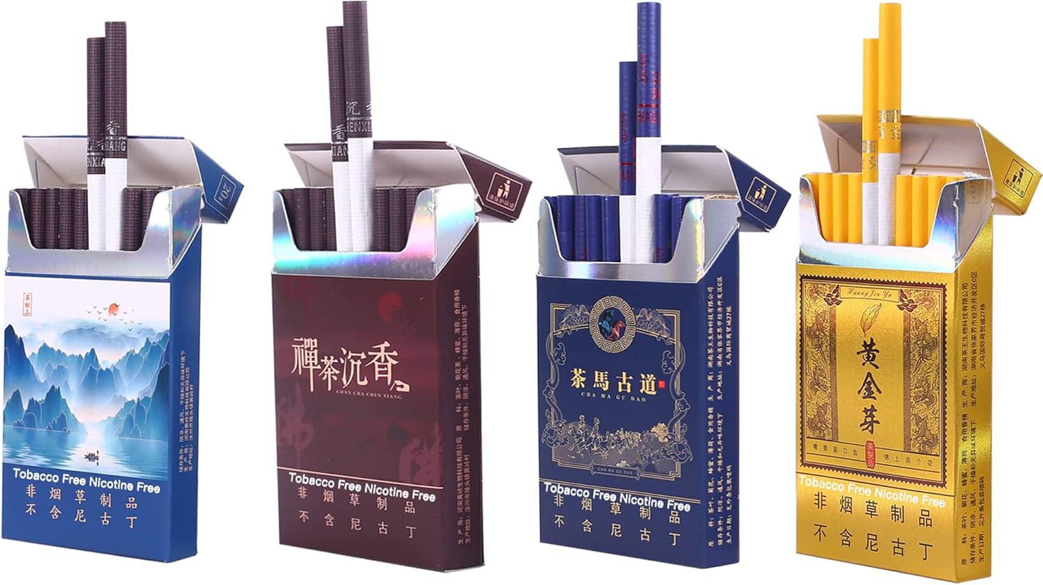 Herbal Cigarettes - Tobacco and Nicotine Free, Infused with Natural Herbs and Honey (4 Packs, 80 Smokes)
