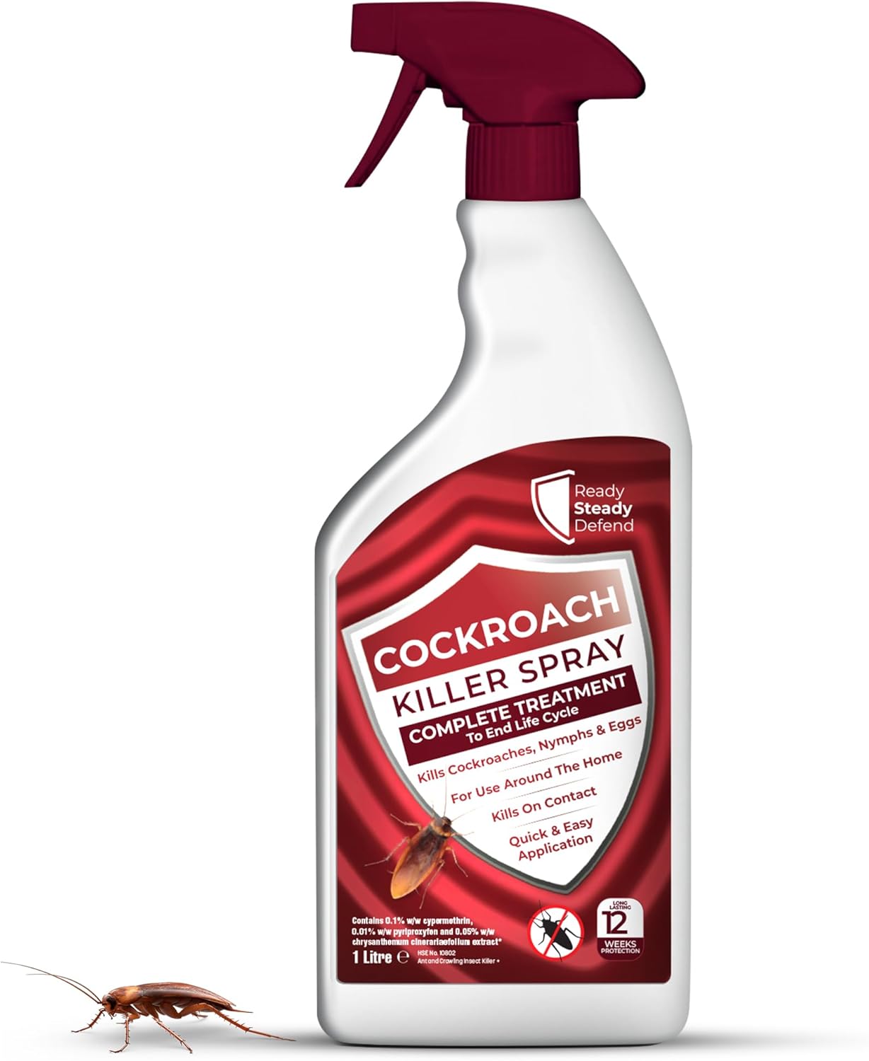 Cockroach Killer Spray - 1L | Triple-Action Cockroach Repellent | Instant Spot Treatment | Kills Adults, Eggs & Nymphs, Safe for Household Use | Offers Long-Lasting Protection | Kills on Contact