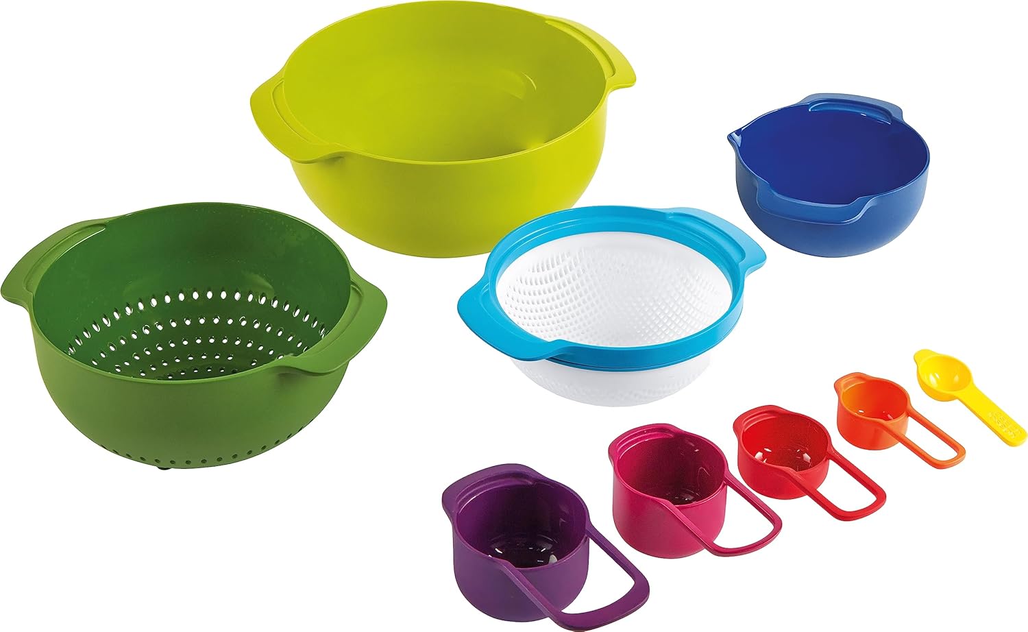 Casdon Joseph Joseph Nest 9 | Colourful Toy Food Prep Set for Children Aged 3 Years & Up | Includes 9 Different Sized Utensils!, Various Bright Primary Colors