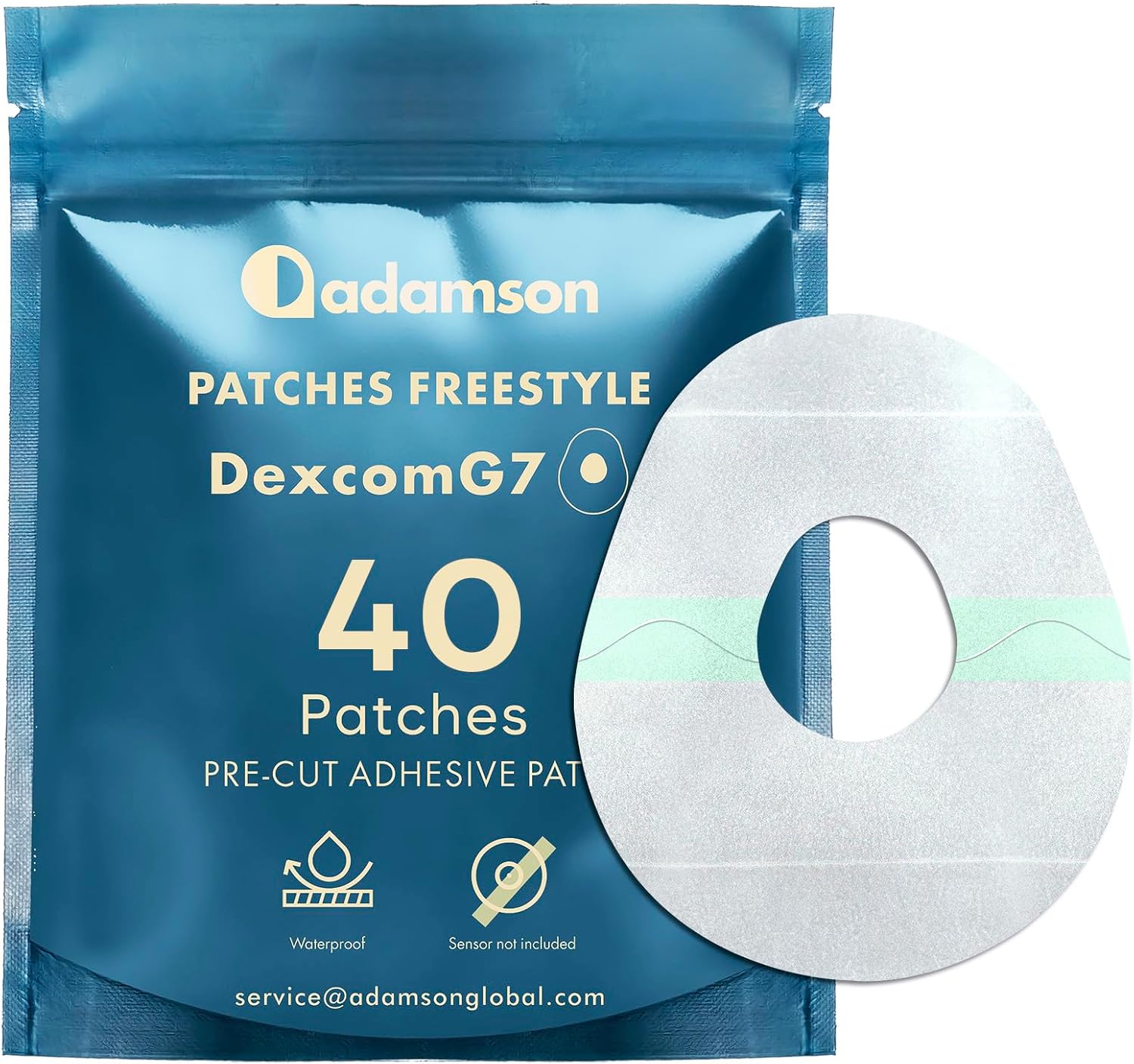 Dexcom G7 Over Patches Waterproof – 40 x G7 Dexcom Over Patch, Transparent, Long-Lasting, No Glue on Center, Non-Irritating, Easy to Apply and Remove – Ideal for Sports, Swimming, and Daily Use