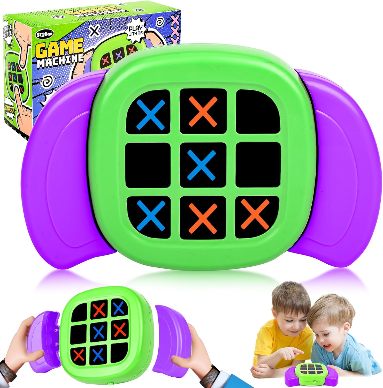 Tic Tac Toe Bolt Game, Electronic 3-in-1 Handheld Puzzle Game Console, Tic Tacs, Portable Travel Games for Kids Adults, Family Party Memory Board Games, Tic Tac Toe Game Gifts for Ages 3+ Boys Girls