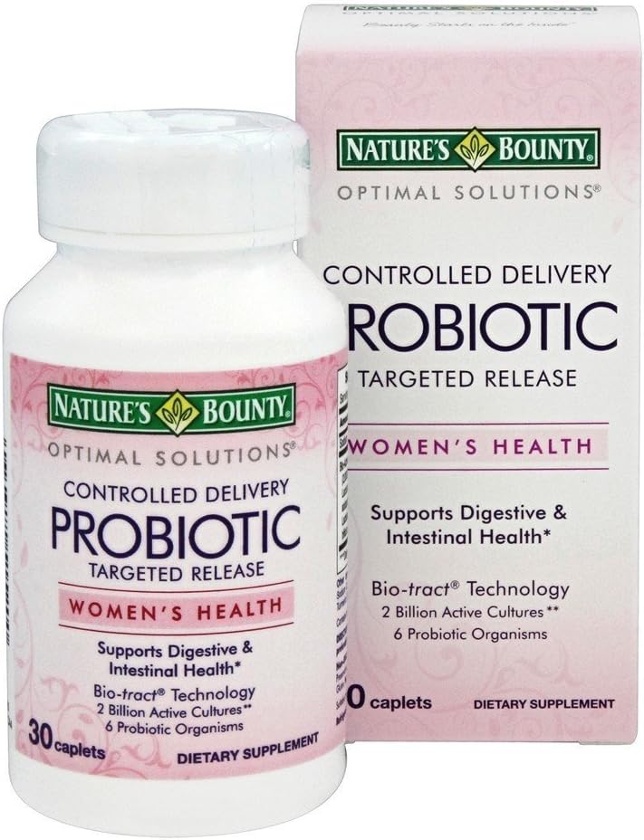 Natures Bounty Optimal Solutions Probiotics Targeted Release, Caplets - 30 Ea, 2 Pack