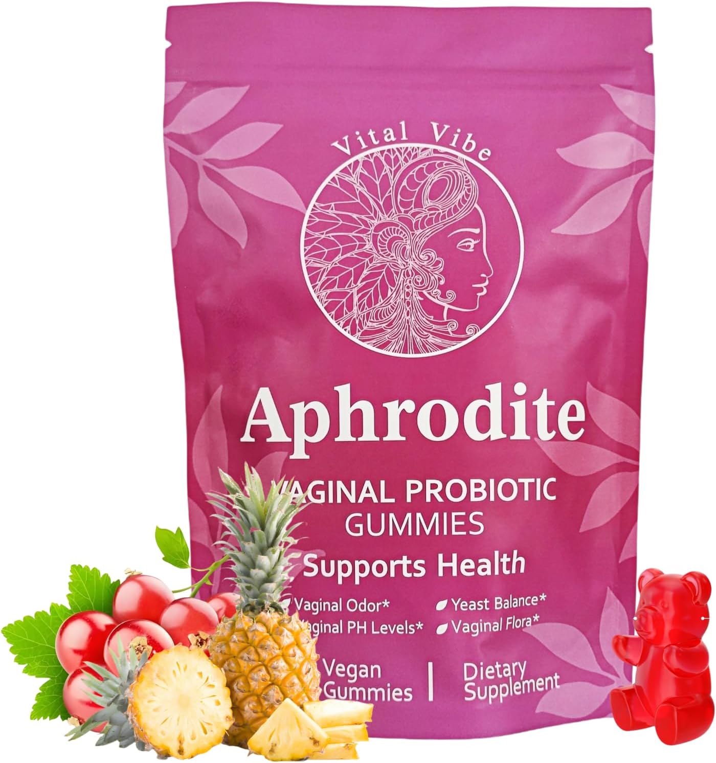 Vaginal Probiotics Gummies for Women - Feminine Gummies PH Balance - Supports Vaginal Health, Intimate Flora, Odour Control & Gut Health – Vegan, Keto & Paleo Friendly, Non-GMO - 60 Gummies