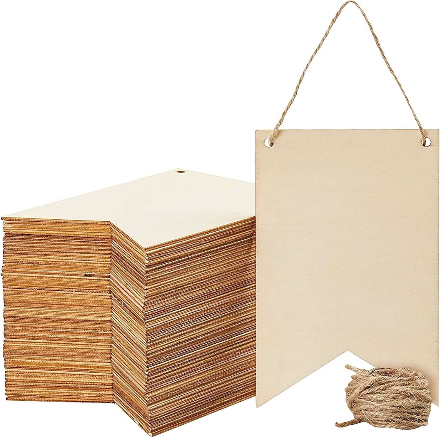 Juvale 48 Pack Unfinished Blank Wood Signs for DIY Crafts, Painting, and Engraving Wall Decorations (6 x 4 in)