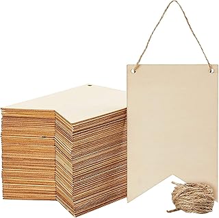 Juvale 48 Pack Unfinished Blank Wood Signs for DIY Crafts, Painting, and Engraving Wall Decorations (6 x 4 in)