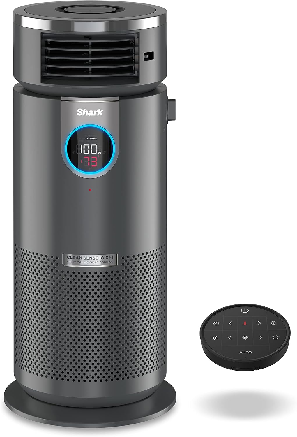 Shark 3 in 1 Air Purifiers for Home, Bedroom, or Office with HEPA Filter, Small Space Heater and Fan Combo, Filters Smoke, Covers up to 500 Sq Ft, Clean Sense Technology, Heat, Cool and Purify, HC452