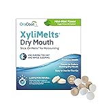 OraCoat XyliMelts Dry Mouth Relief Moisturizing Oral Adhering Discs 40 Count, Mild Mint with Xylitol, for Dry Mouth, Stimulates Saliva, Non-Acidic