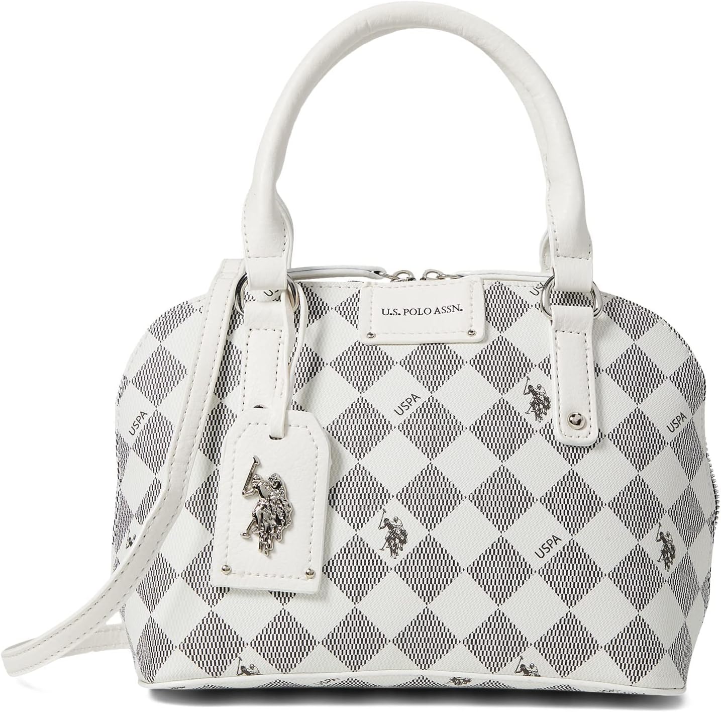 DIAMOND SIGNATURE DOME BAG WITH CROSSBODY STRAP