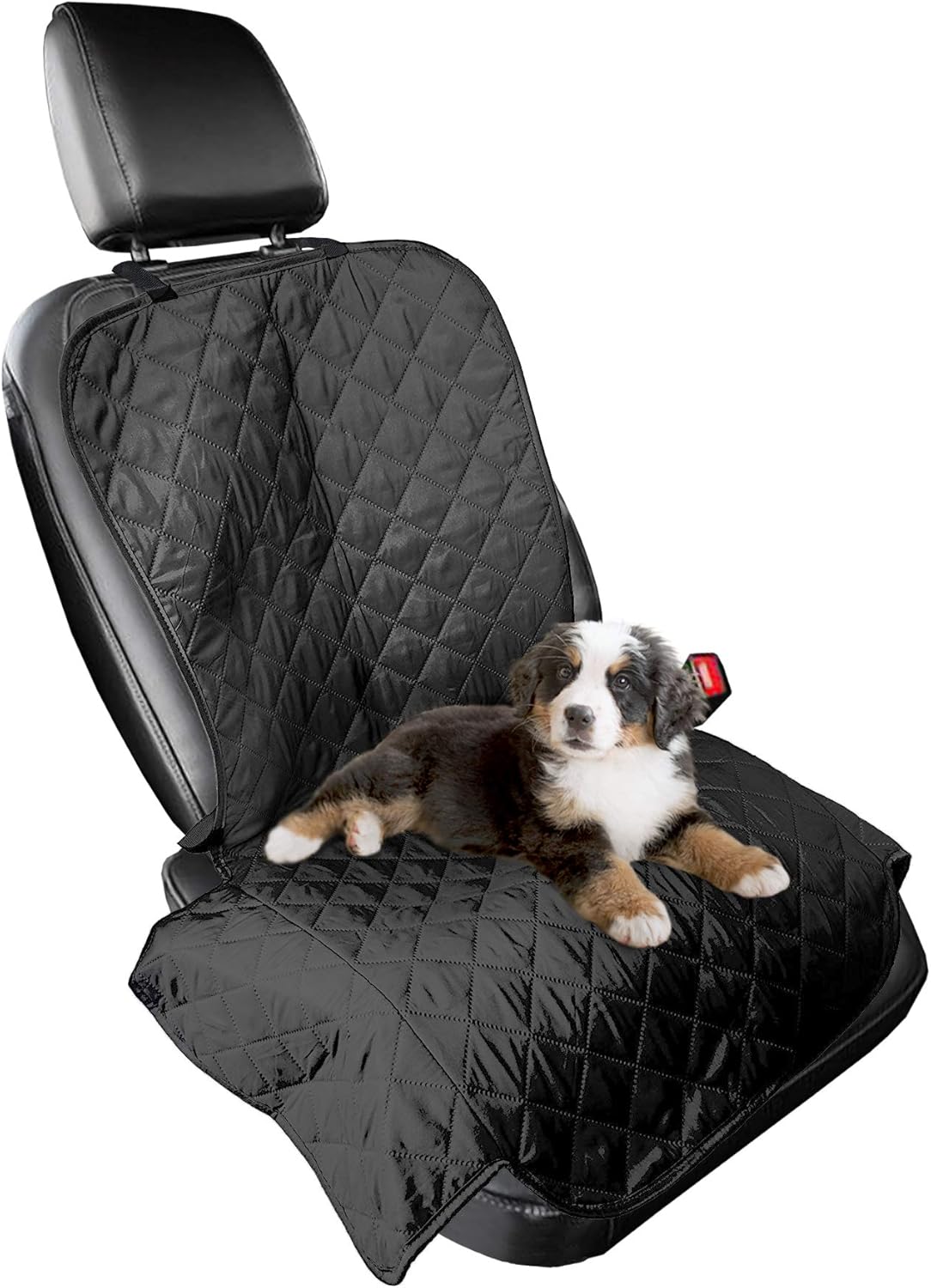 Furhaven Universal Water-Resistant Quilted Single Car Seat Protector - Black, One Size
