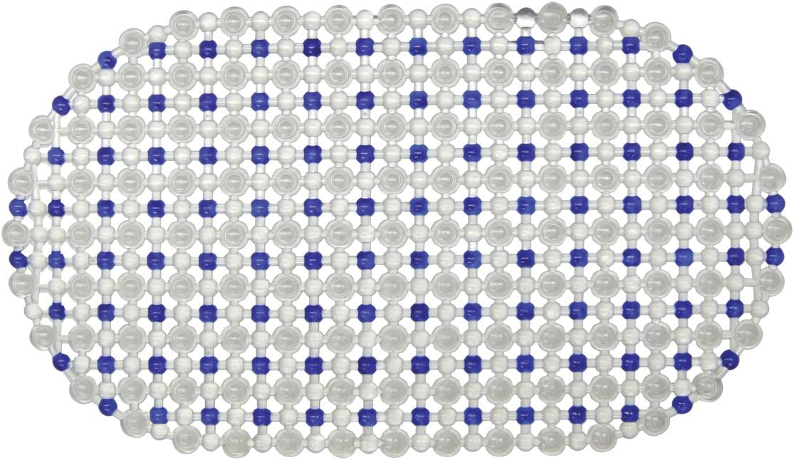 Ginsey Aquatouch Gemstones Vinyl Bath Mats, Clear with Blue