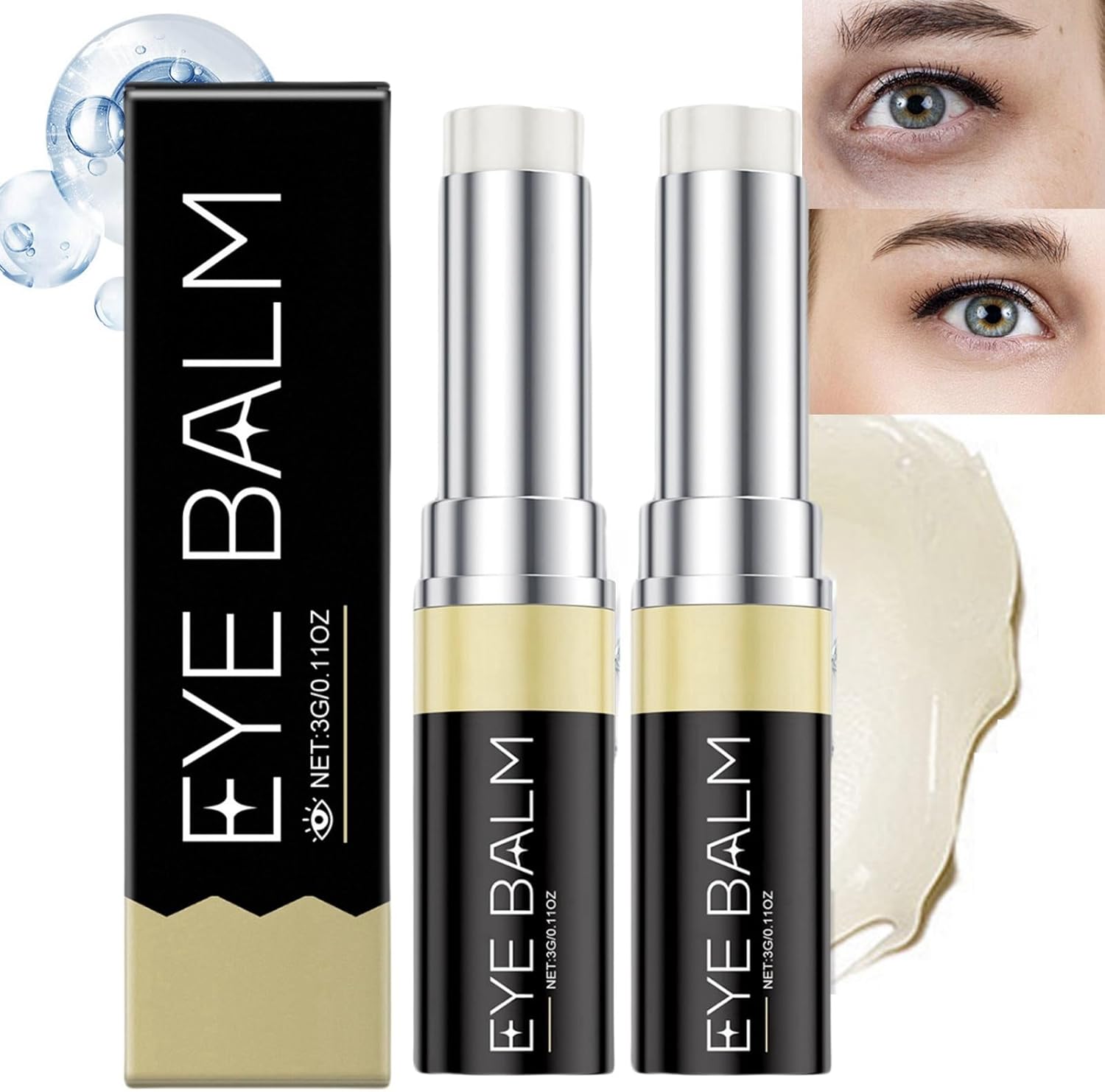 2pcs Lumibalm Eye Bags,Turmeric Retinol Eye Stick,Lumibalm Eye Serum,Turmeric Eye Cream Stick,Eye Cream Stick Anti Aging with Retinol,Eye Balm Stick Hydrating,Eye Moisturiser for Dry,Moisture Stick