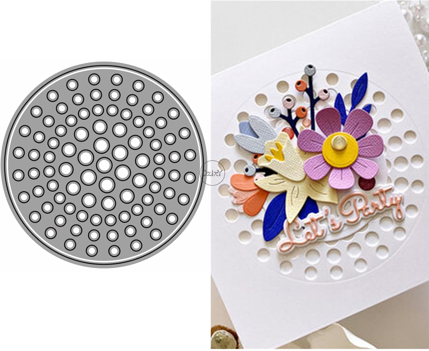 DzIxY Circular Dot Background Board Metal Cutting Dies for Card Making Kit Embossing Paper Die Cuts Set Scrapbook Stencils Supplies Machine Templates