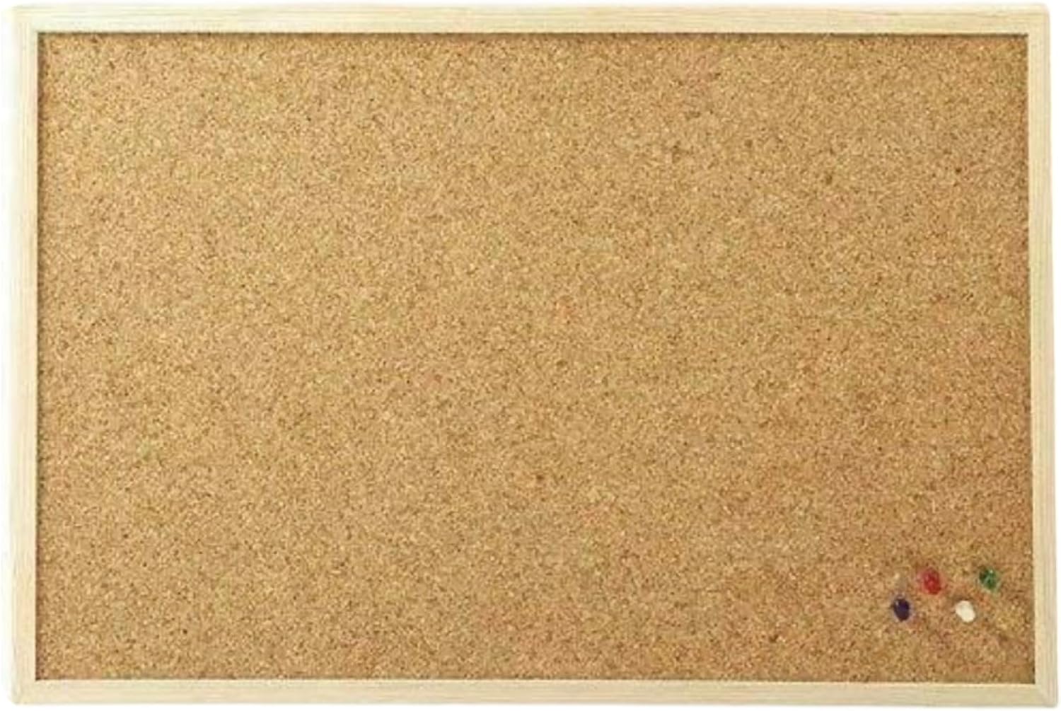 Cork Board 40CM x 60CM Pin Notice Office Memo School with Push Pins Board Requisite Needs Wooden Natural Frame Board