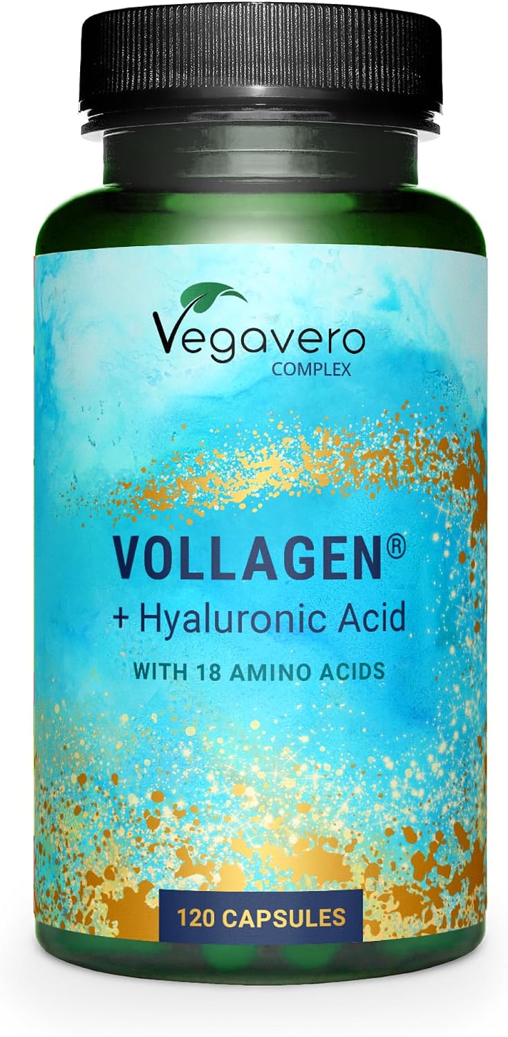 Vegavero Advanced Vegan Collagen Supplement 500 mg | 2 Months Supply | NO Additives | Plant-Based Collagen Capsules with Hyaluronic Acid | Essential Amino Acids | Vollagen