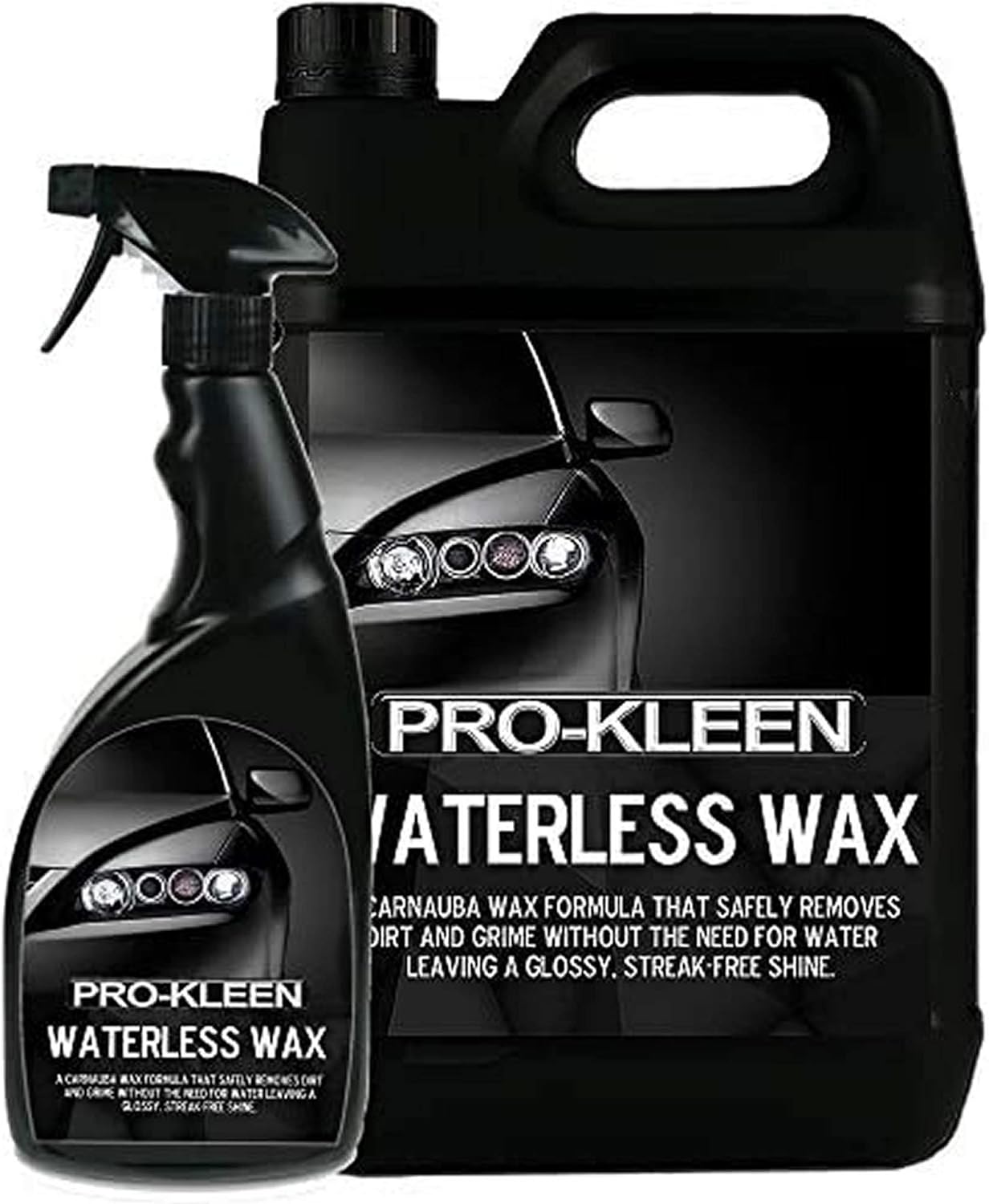 1 x 5 Litre with 750ml Pro-Kleen Car Waterless Wash And Carnauba Wax Polish Cleaner