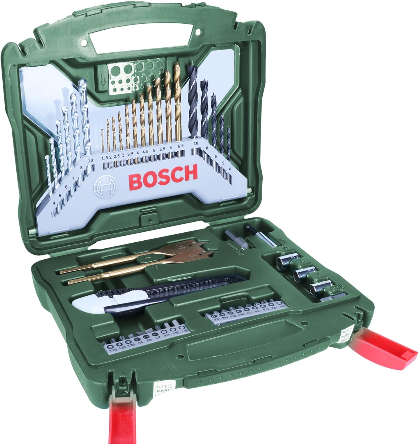Bosch 50-Pieces X-Line Titanium Drill and Screwdriver Bit Set (for Wood, Masonry and Metal, Accessories Drills)