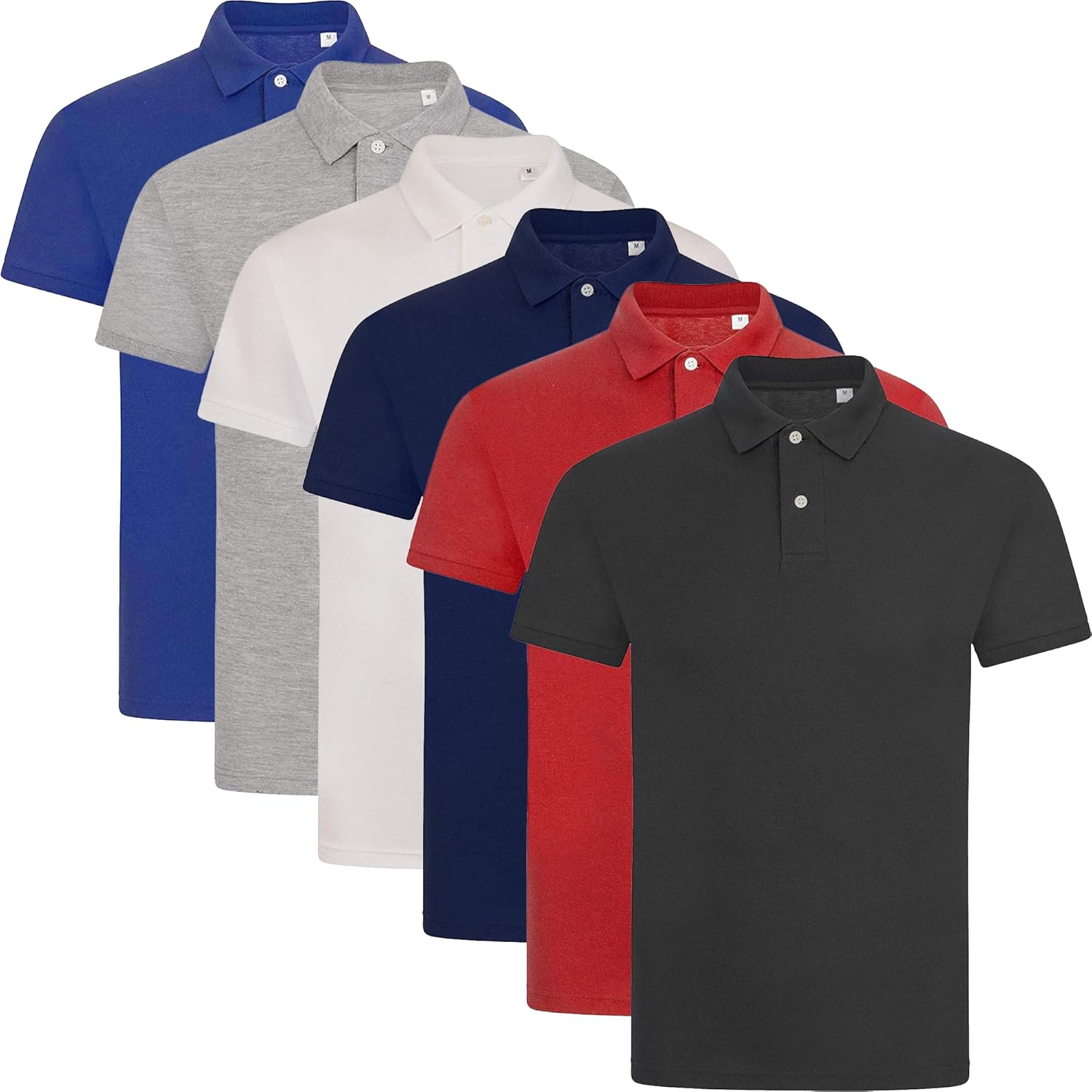 New Pack of 4 Mens Polo Shirt Short Sleeve Plain Pique Top Designer Tshirt Tee Holiday Collared Golf 4 & 6 Multi-Pack for Everyday Casual Wear