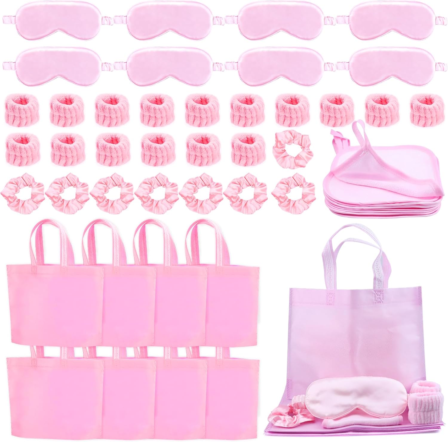 Modern Pink 48Pcs Sleepover Party Supplies Birthday Party Favor, Multi-Item Party Favor Packs
