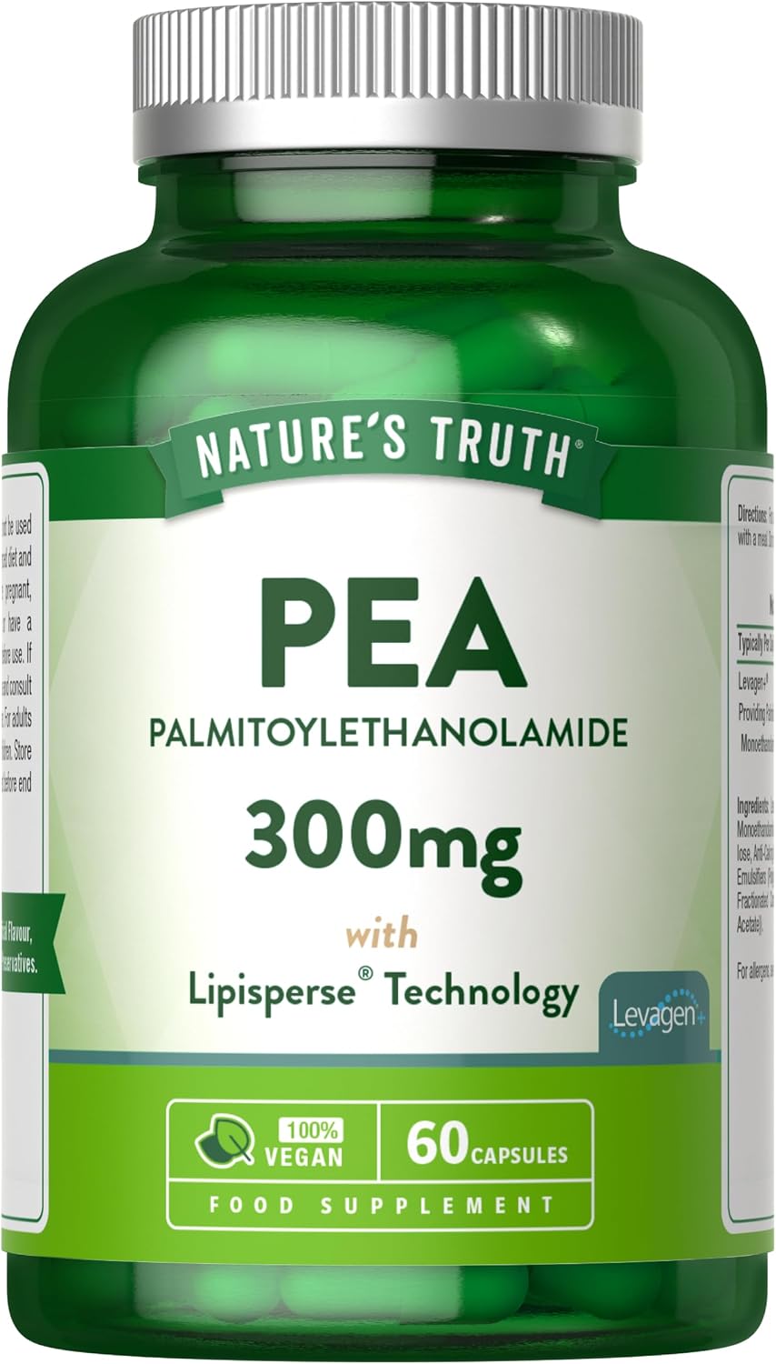 Palmitoylethanolamide Pea Supplement | Levagen Plus Pea 300mg | 60 Vegan Capsules | Nature's Truth