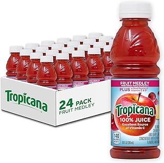 Tropicana 100% Juice, Fruit Medley, 10 Fl Oz Bottle (Pack of 24)