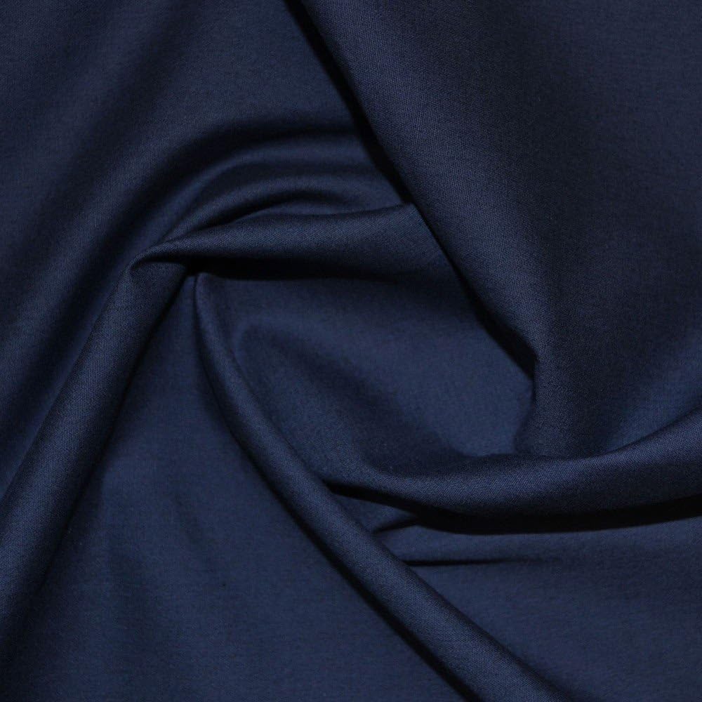 1m Navy Blue | 100% Cotton Plain Coloured Woven Poplin Fabric Cotton Material *Free UK Postage* Dark French Navy Blue Plain Colour Color Dressmaking Shirts Clothes Crafts Quilting