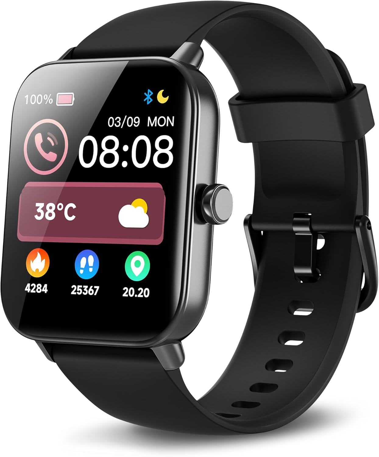 Smart Watches for Men, Alexa Built-in, 1.8" Smartwatch with Heart Rate/SpO2/Sleep/Stress, IP68 Waterproof Fitness Tracker with Bluetooth Call (Answer/Make), 101+ Sports Modes, for Android & iPhone