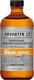 Argentyn 23 Professional Bio-Active Silver Hydrosol for Immune Support – Colloidal Silver, 23ppm, 8oz (236mL) – Twist-Top