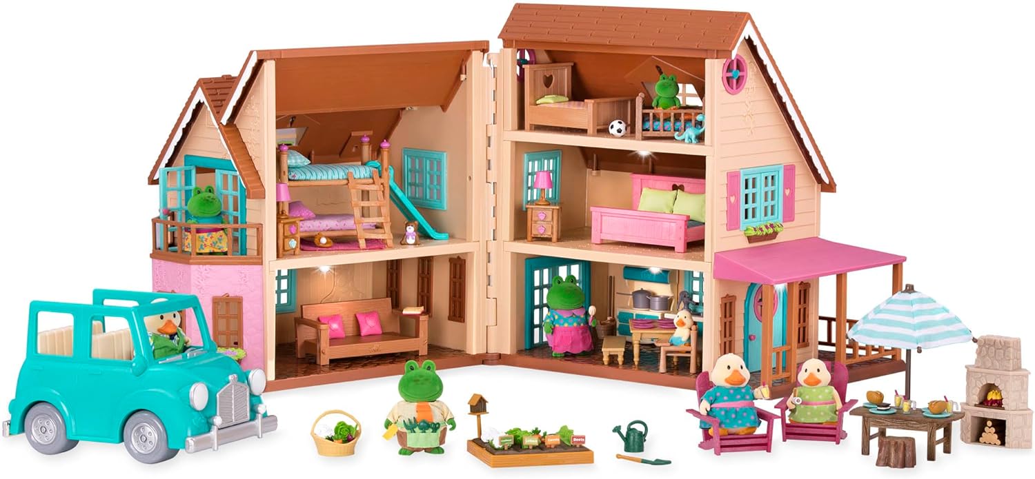 Li'l Woodzeez – Honeysuckle Hillside Cottage – Toy Furniture & Accessories – Playset for Kids – Collectible Toys – 3+ Years – Charming Cottage Playset for Imaginative Play