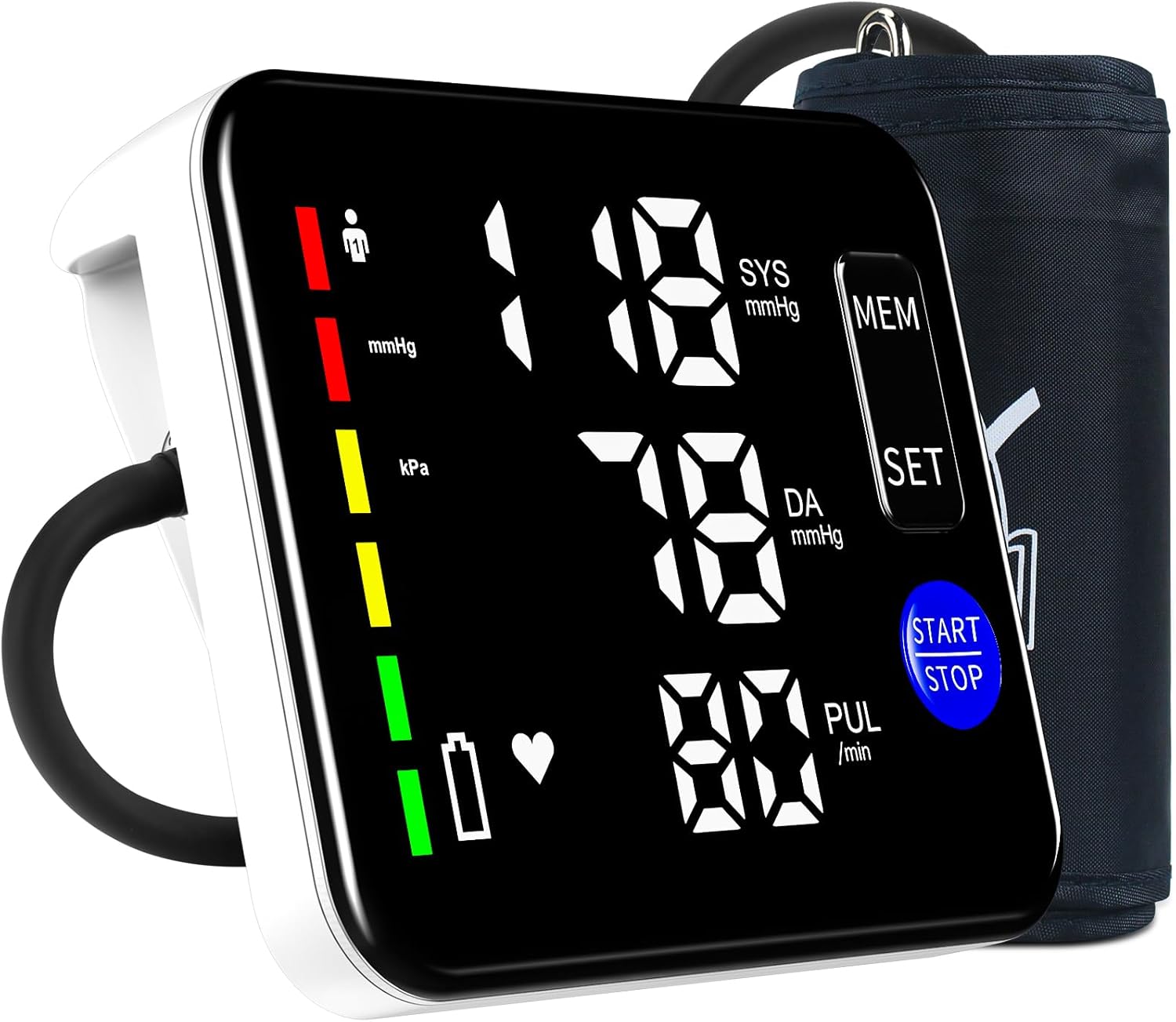 Blood Pressure Monitor Upper Arm Blood Pressure Monitors for Home Use Large Screen Rechargeable Bp Machine with 8.7"-16.5" Bp Cuff, 2x120 Memory, Voice Broadcast Bp Monitor(Black)