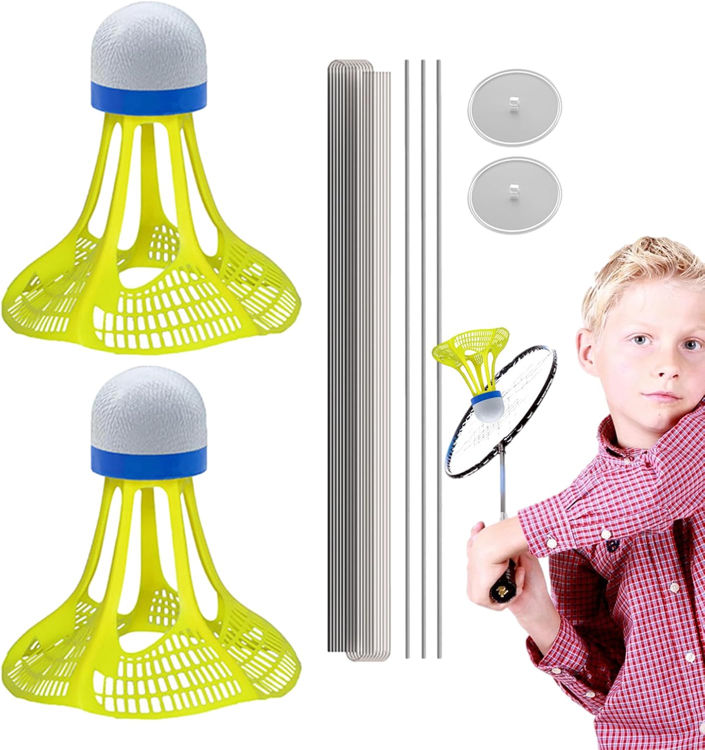 Badminton Trainer - Badminton Rebound Trainer - Badminton Balls Indoor Badminton Training Set - Single Player Rebound Practice Swing Equipment for Kids