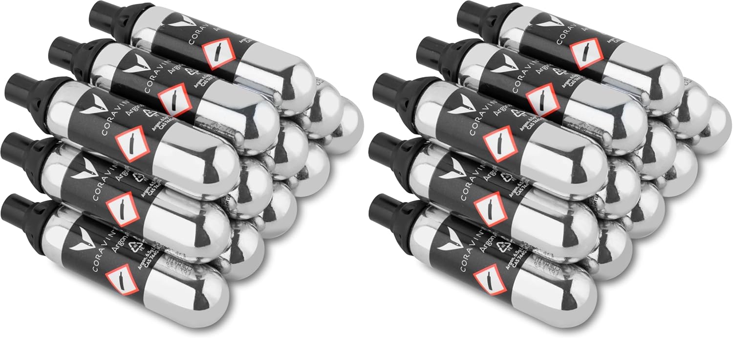 Coravin Pure Argon Capsules - 24 Pack - Wine Argon Gas Cartridges