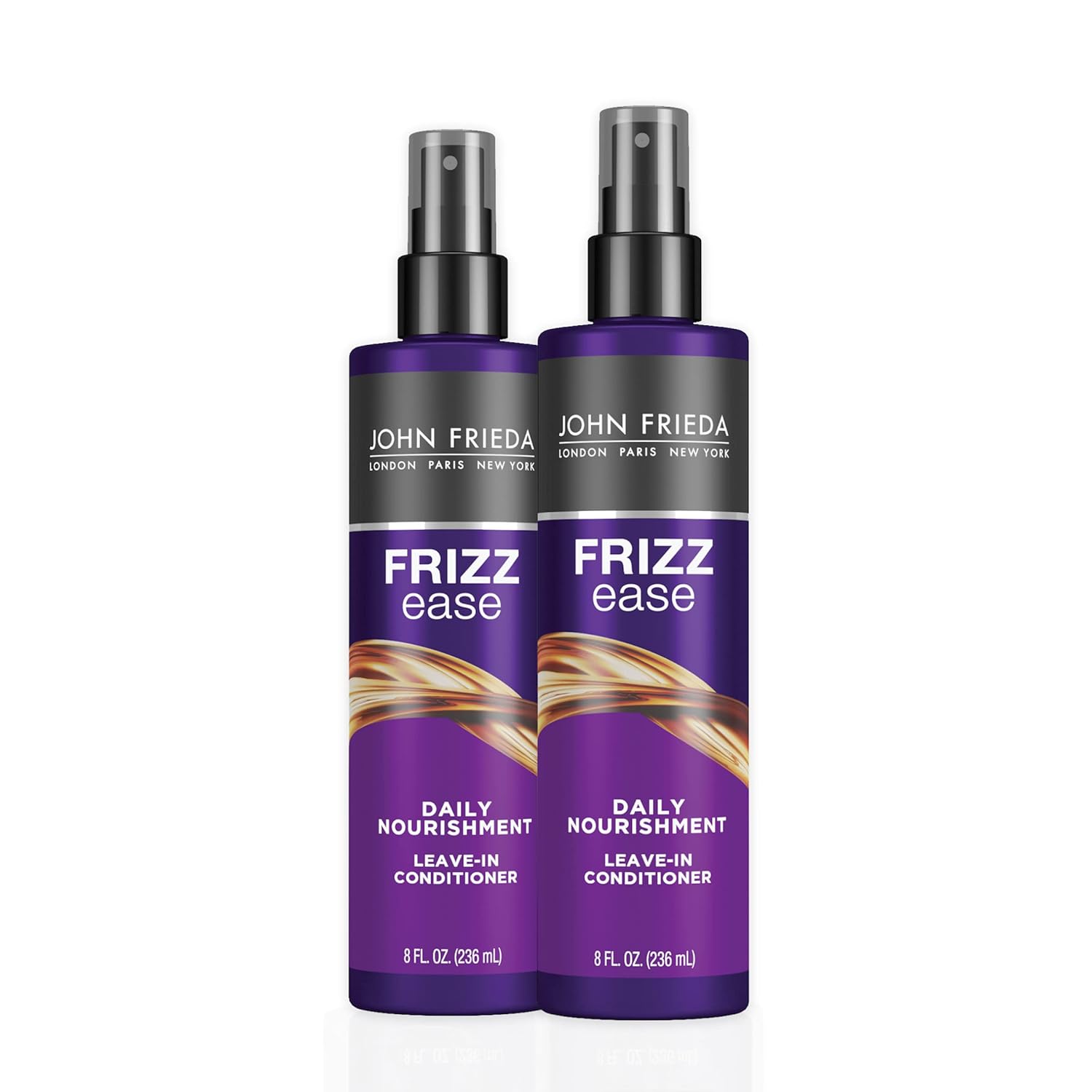 John Frieda Frizz Ease Daily Nourishment Leave-In Conditioner, Detangles Frizzy, Damaged Hair, Reduces Breakage, Protects Against Heat, with Vitamins A, C, E & Green Tea Extract, 8 Oz, Pack of 2
