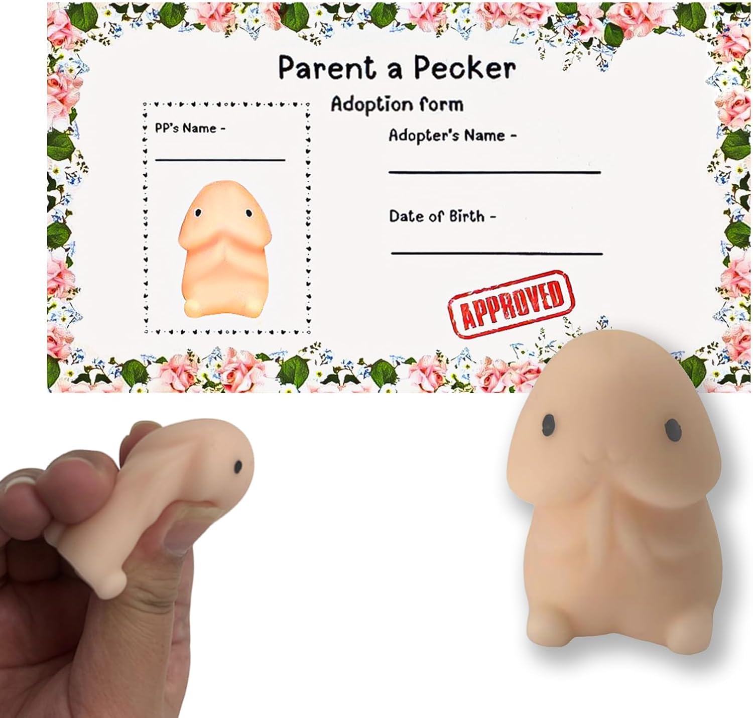 Squeeze Toys and A Card, Cute Sensory Toys for Autism and Anxiety Relief, Weird Gifts, Funny Office Gifts, Funny Adult Gift, Tricky Prank Decompression Ding Ding Pinch Toy