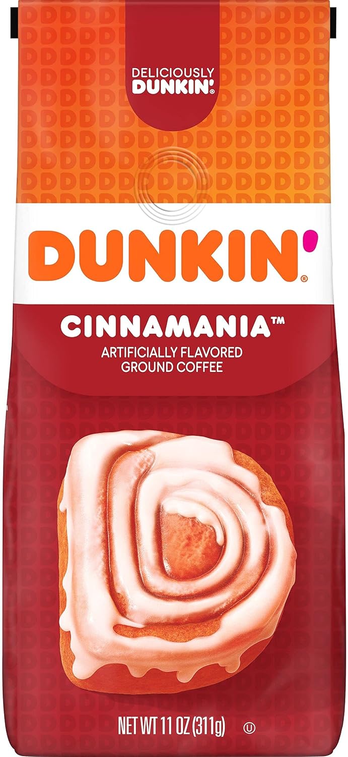 Dunkin Donuts Cinnamon Coffee Roll Flavoured Ground Coffee 311g
