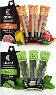 Cigtrus Natural Flavored Air Device - Inhaler | Fights Bad Habits & Oral Fixation Craving Relief |Tobacco-Free, Nicotine-Free, & Non-Electric | Fresh Spearmint & Lemon Grapefruit- 3 Pack Each