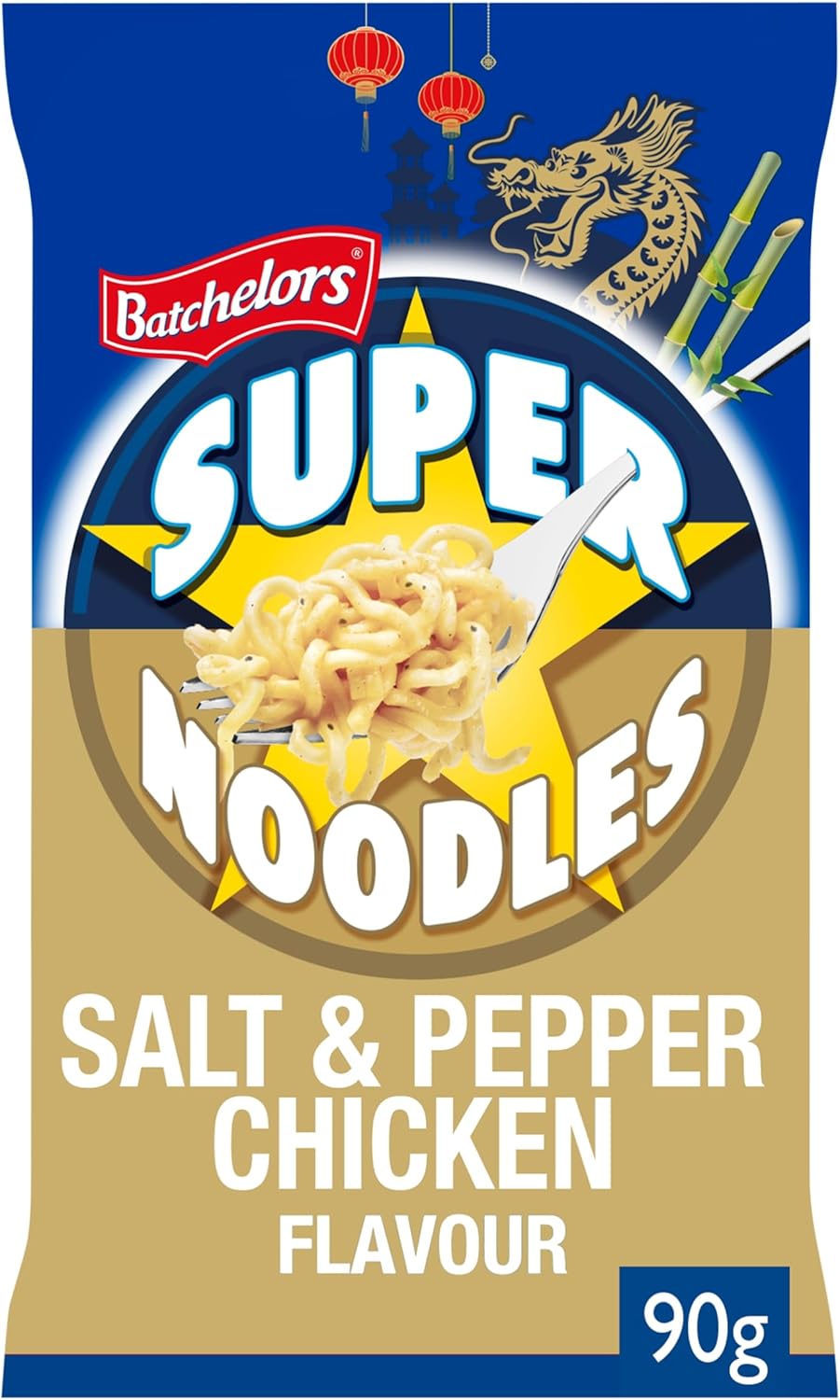 Batchelors Super Noodles Chinese Salt & Pepper Chicken Flavour, Instant Snack Ready in 4 Minutes, 90 g Packet (Pack Of 1)
