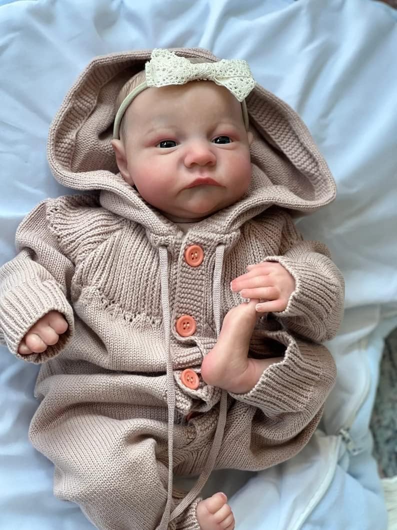 Realistic Reborn Baby Dolls 20 Inches Lifelike Handmade Baby Smiling Dolls Weighted Real Newborn Silicone Baby Dolls